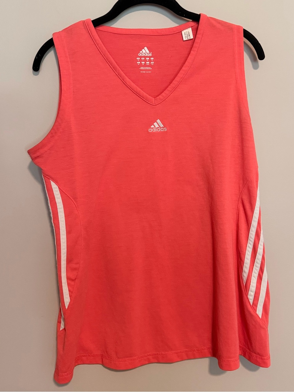 Adidas Women's Coral V-Neck Tank Top Size Large
